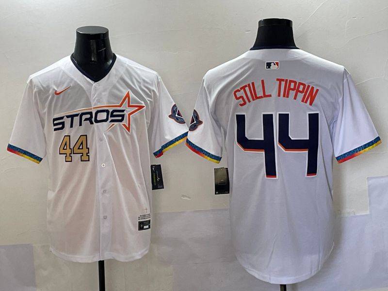 Men Houston Astros #44 Still Tippin White Four generations Joint Name 2025 Nike MLB Jersey style 39